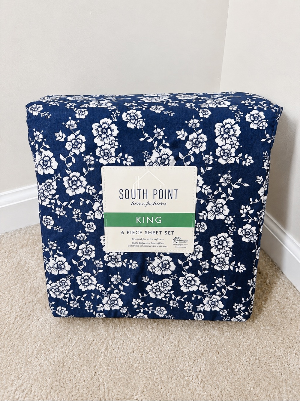 NEW South Point Jasmine Floral 6-Piece King Sheet Set